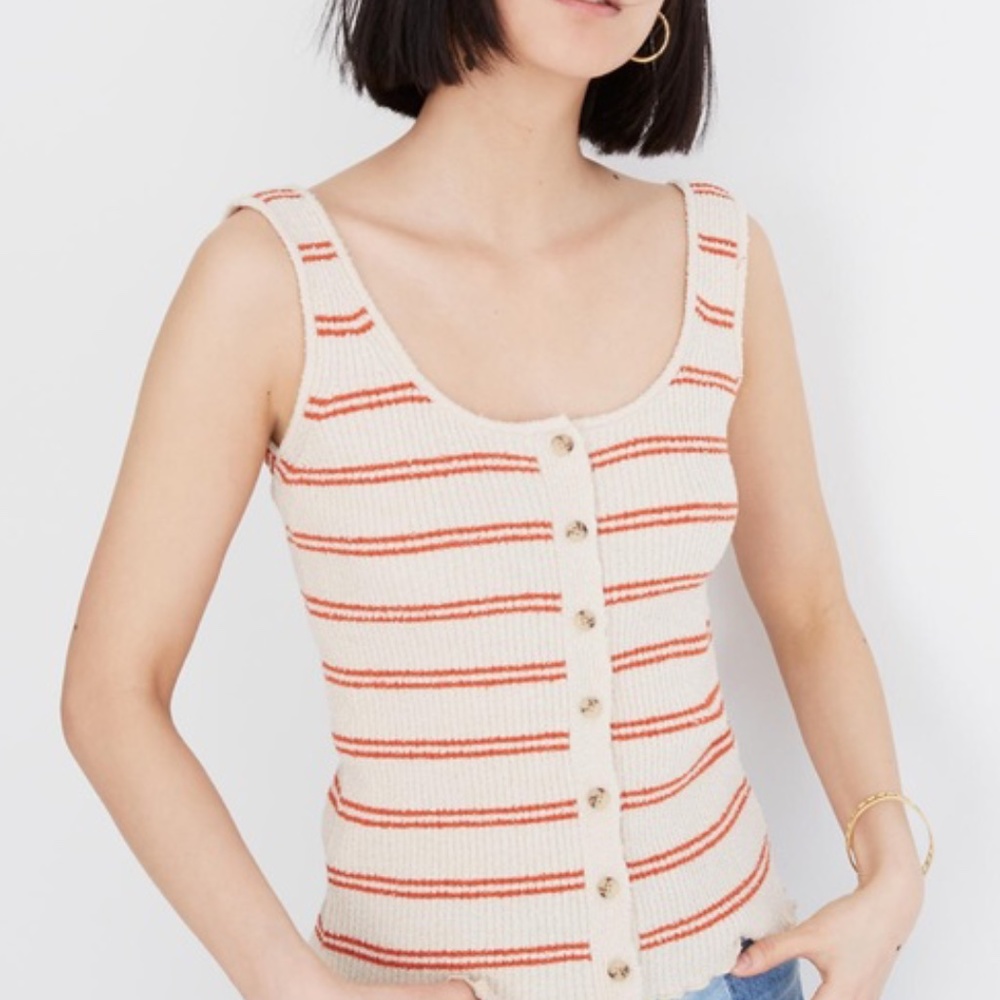 Madewell Kingston Button-Front Sweater Tank, XS